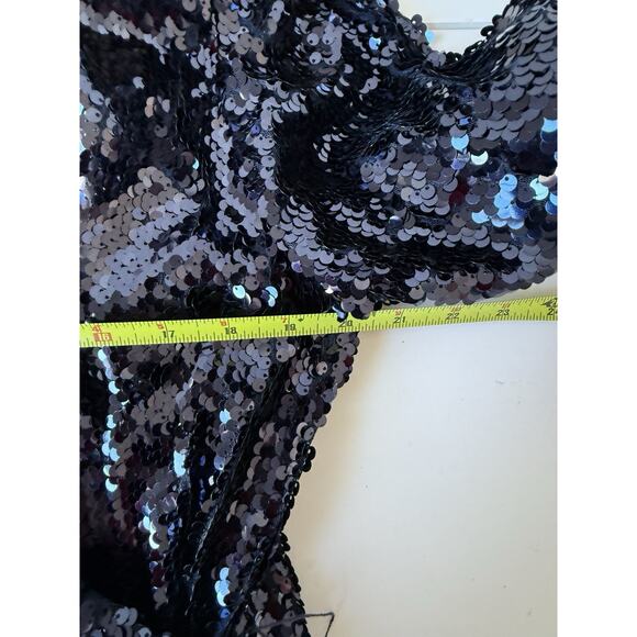 NEW! Esmara Green Sequin Wrap Dress Size Large 12/14 Blue NWT - Picture 8 of 9